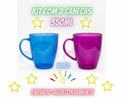 Imagem do Caneca de Vidro Colorida Clink 350ml