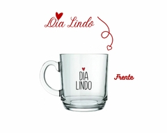 1 Caneca de Vidro Transparente com Desenho - Linha Love - Oro Comércio