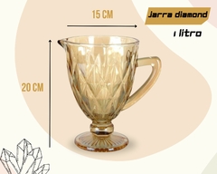 Conjunto Jarra 1L + 6 Taças 300ml Vidro Diamond Ambar - loja online