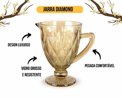 Jarra de Vidro Ambar de 1 Litro Relevo de Diamante - Oro Comércio