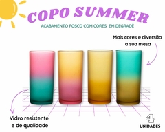 kit 4 Copos 300ml Vidro Colorido Degradê na internet