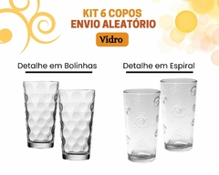 Kit 6 Copos Vidro Grosso Detalhado Long Drink 260ml Luxo - comprar online