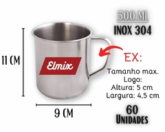 Caneca 500ml Alumínio Bebida Gelada Personalizada 60 Unidade na internet