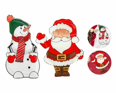 Kit 2 Petisqueiras Papai Noel & Boneco de neve De Vidro