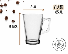 Imagem do Jogo de Caneca com 6 Unidades em Vidro 185ml