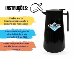 12 Garrafas Térmicas 1L Chá Café Água Personalizadas Preto - Oro Comércio