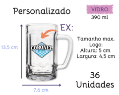 Jogo 36 Caneca de Chopp Espaço Para Personalizar Vidro 390ml - Oro Comércio