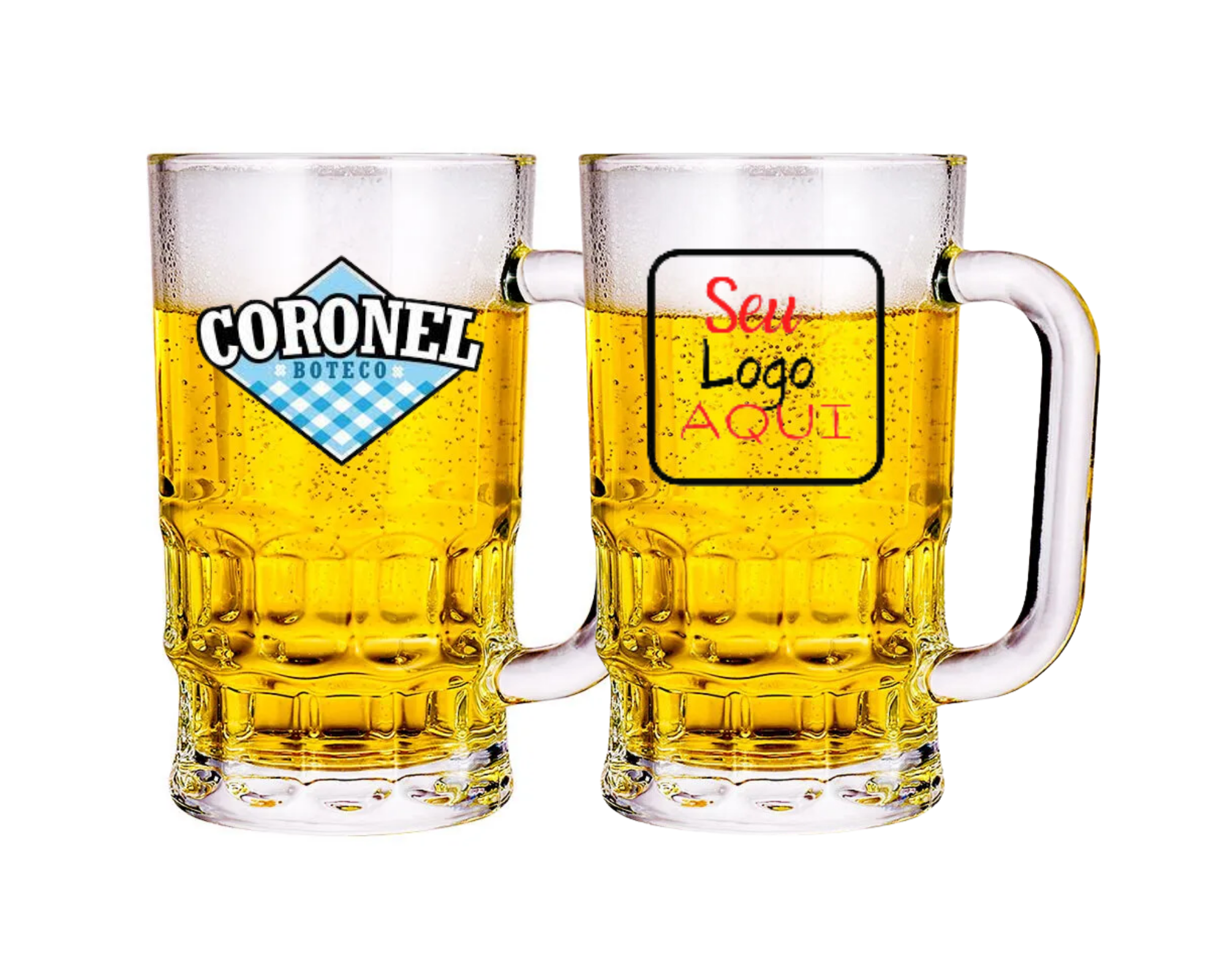 36 Caneca 360ml Personalizado Vidro Resistente Choperia Luxo - loja online