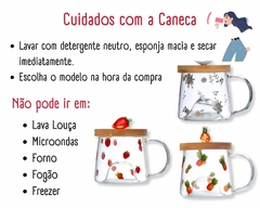 Imagem do Caneca 350ml Vidro Borossilicato Tampa De Bambu