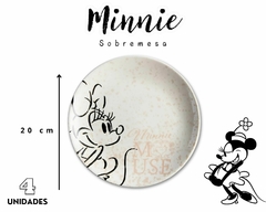 Kit 4 Pratos Sobremesa Minnie Cerâmica - Oro Comércio