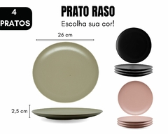 4 Pratos Seg Linha Cerâmica Raso 26cm - loja online