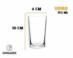 Conj 6 Copos De Vidro 195ml Pequeno - Oro Comércio