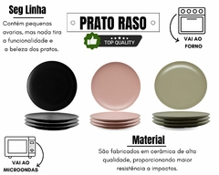 4 Pratos Seg Linha Cerâmica Raso 26cm - Oro Comércio