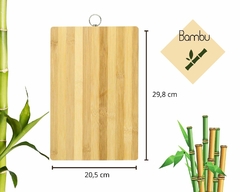 Tábua de Bambu P/ Corte Carne Legumes Churrasco com Argola - comprar online