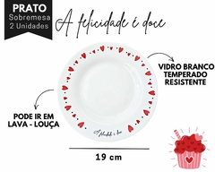 Kit 2 Pratos Sobremesa Love Estampado - loja online