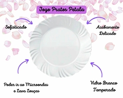 Kit com 12 Pratos de Vidro Rasos Opaline Pétala - comprar online