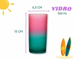 kit 4 Copos 300ml Vidro Colorido Degradê - Oro Comércio