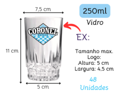 Conj. 48 Copos Vidro Personalizados 250ml Grosso Resistente - Oro Comércio