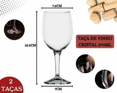 Kit 2 Taças Cristal Vinto Tinto Drinks 270ml Transparente - Oro Comércio