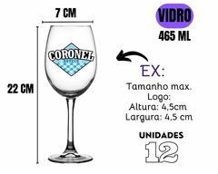 12 Taças Vinho Vidro Personalizado Importado Confraternização - Oro Comércio