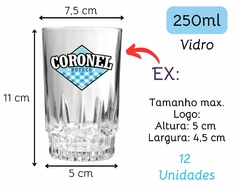 Conj. 12 Copos Milano Vidro Personalizados 250ml Luxo - Oro Comércio