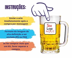 12 Canecas Personalizada 360ml Vidro Cerveja Brinde na internet