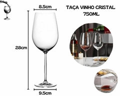 Conjunto 6 Taças 750ml Cristal Vinto Tinto Drinks Transparente - Oro Comércio