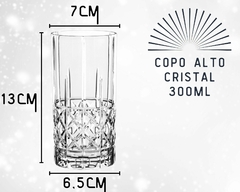 Jogo Copos Alto Cristal Vidro 6 Unidades 300ML Água Class na internet