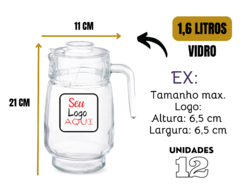 Jarras Vidro Personalizadas Luxo 1,6L Suco Refresco 12 und na internet