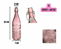 Conjunto 4 Garrafa 1L Vidro Água Colorida na internet