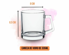 1 Caneca de Vidro de 335ml Com Pegada Confortavel na internet