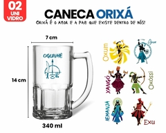 2 Canecas 340ml Orixás Diversos Vidro na internet