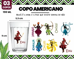 3 Copos Americano 190ml Orixás Diversos Vidro - comprar online