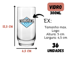 Conjunto 36 Copos Alto Vidro 300ml Personalizada Suco Água - loja online