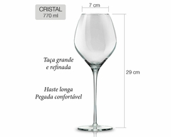 Kit 2 Taça 770ml De Vidro Cristal Grande - loja online