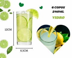 Jarra de Vidro 1,8L + Jogo de 6 Copos 240ml Design Moderno - comprar online