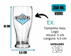 12 Copos Tulipa Cerveja 350ml Personalizado Transparente Chopp Bar - loja online