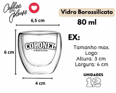 12 Copos Café 80ml Personalizados Parede Dupla - Oro Comércio