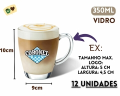 12 Xícaras 350ml Personalizada Alça Caneca Café Chá Grande - loja online