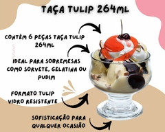 Jogo 6 Taças Sobremesa Tulip Transparente 264ml Vidro - loja online