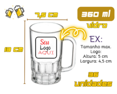 36 Caneca 360ml Personalizado Vidro Resistente Choperia Luxo na internet