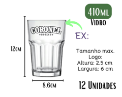 Kit 24 Copos Vidro 410ml Personalizados Long Drink Água Suco - Oro Comércio