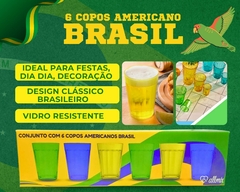 Kit 6 Copos Americanos 190ml Brasil Vidro na internet