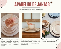 Aparelho De Jantar 18 Peças Pêssego Cerâmica Pantone - Oro Comércio