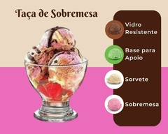 Kit 6 Taças Vidro Resistente Sobremesa Gourmet Sorvete 264ml na internet