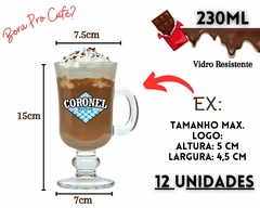 12 Canecas Xícara 230ml Personalizada Alça Doceria Capuccino - loja online