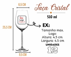 12 Taças Vinho Cristal 510ml Personalizada Logo/Arte Brinde na internet