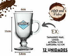 12 Canecas Xícara Capuccino 100ml Alça Personalizada Doceria - loja online