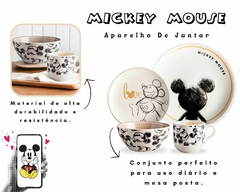 Aparelho De Jantar 16 Pcs Mickey Cerâmica - Oro Comércio