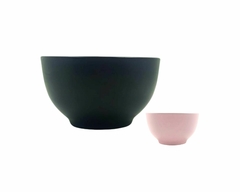 Kit 6 Bowl Preto ou Rosa Liso Fosco 600ml Cerâmica